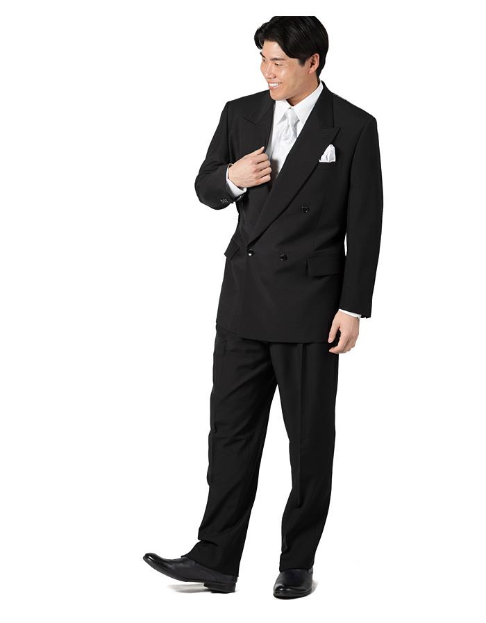 大きいサイズ メンズ OXFORD CLASSIC 4ツ釦 1ツ掛け ダブル フォーマル スーツ アジャスター付 ブラックフォーマル 礼服 冠婚葬祭 春夏新作 2471b 【fre】