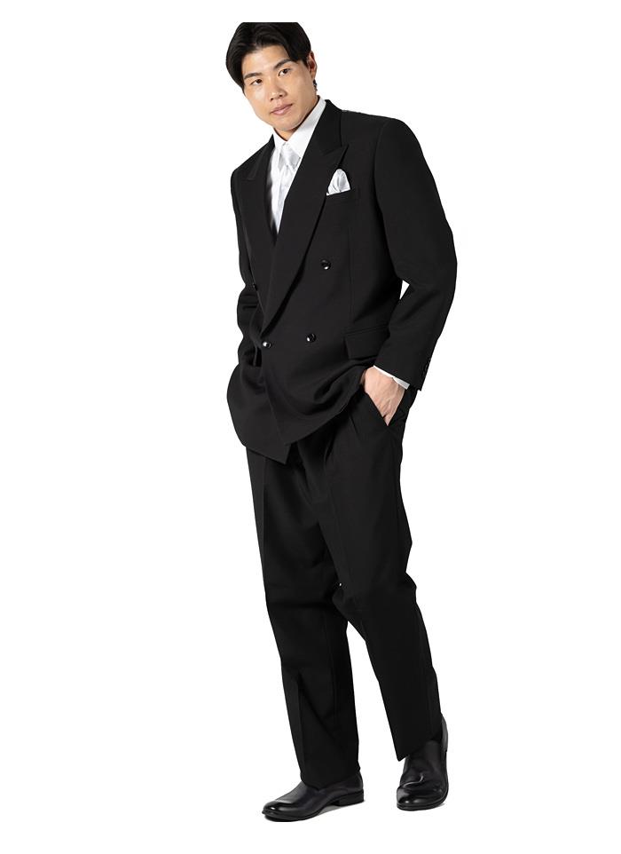 大きいサイズ メンズ OXFORD CLASSIC 4ツ釦 1ツ掛け ダブル フォーマル スーツ アジャスター付 ブラックフォーマル 礼服 冠婚葬祭 春夏新作 2471b 【fre】