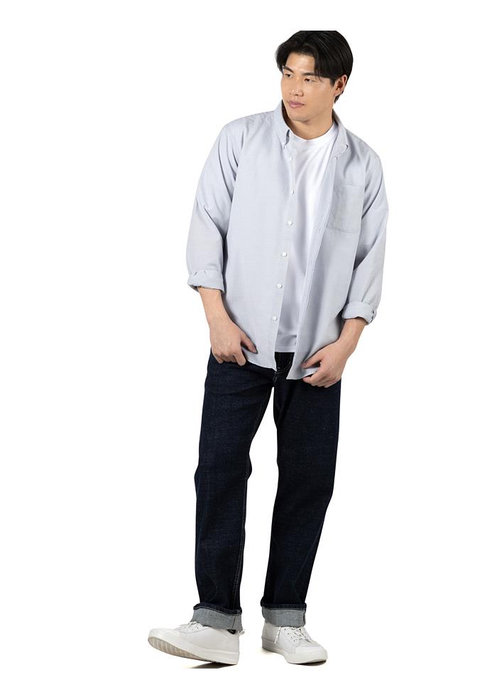 大きいサイズ メンズ DANIEL DODD シアサッカー アンサンブル 長袖 ボタンダウン シャツ 吸汗速乾 春夏新作 377-sh260107 【fre】