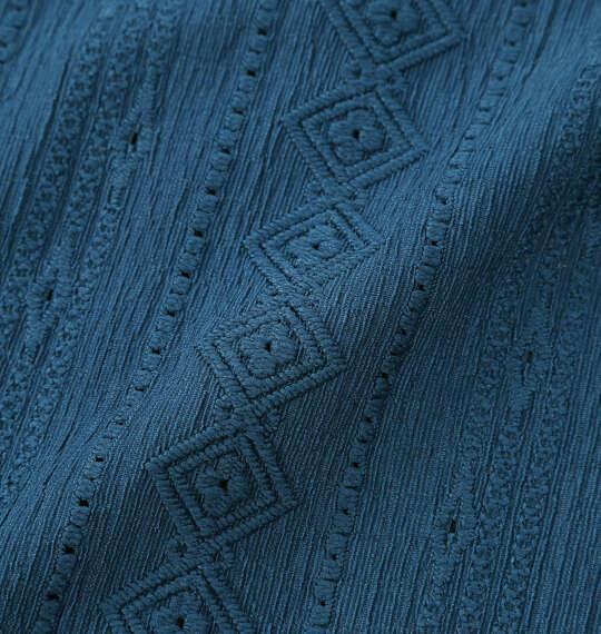 大きいサイズ メンズ in the attic ジャガード ストライプ 半袖 シャツ ターコイズ 1257-6200-1 3L 4L 5L 6L