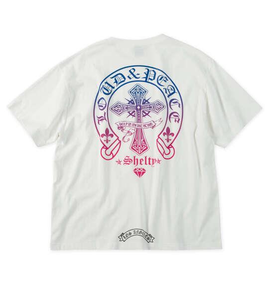 大きいサイズ メンズ SHELTY 天竺グラデーションプリントポケット付 半袖 Tシャツ オフホワイト 1268-6200-1 3L 4L 5L 6L 8L