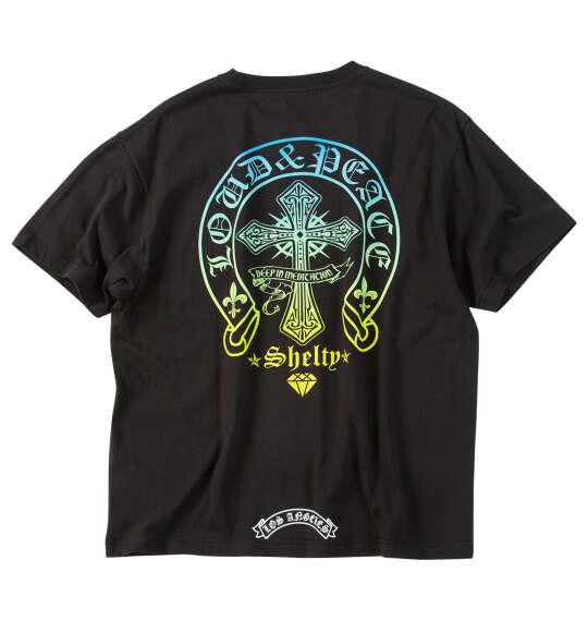 大きいサイズ メンズ SHELTY 天竺グラデーションプリントポケット付 半袖 Tシャツ ブラック 1268-6200-2 3L 4L 5L 6L 8L