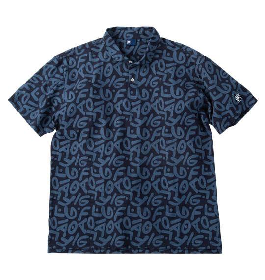 大きいサイズ メンズ FILA GOLF ニットサッカーロゴプリント 半袖 シャツ ネイビー 1278-6242-2 3L 4L 5L