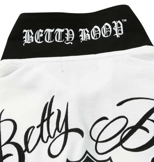 大きいサイズ メンズ BETTY BOOP 鹿の子刺繍&プリント 半袖 ポロシャツ オフホワイト 1278-6501-1 3L 4L 5L 6L 8L