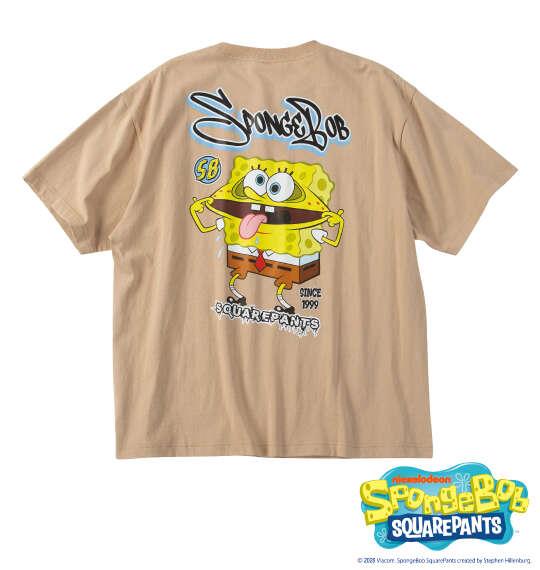 大きいサイズ メンズ SPONGEBOB 天竺プリント 半袖 Tシャツ ベージュ 1278-6505-1 3L 4L 5L 6L