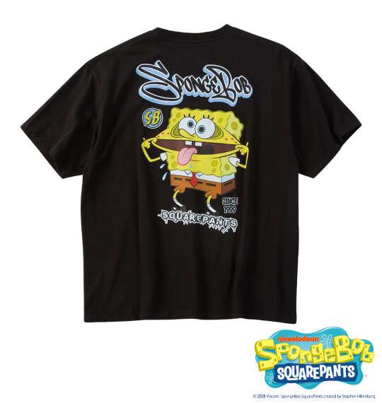 大きいサイズ メンズ SPONGEBOB 天竺プリント 半袖 Tシャツ ブラック 1278-6505-2 3L 4L 5L 6L