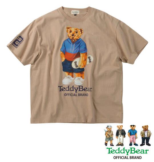 大きいサイズ メンズ Teddy Bear 天竺プリント 半袖 Tシャツ ベージュ 1278-6511-1 3L 4L 5L 6L 8L