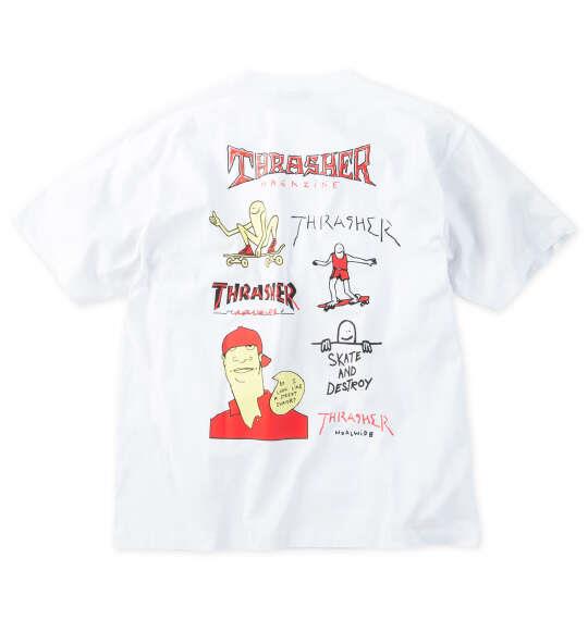 大きいサイズ メンズ THRASHER 半袖 Tシャツ ホワイト 1278-6526-1 3L 4L 5L 6L 8L