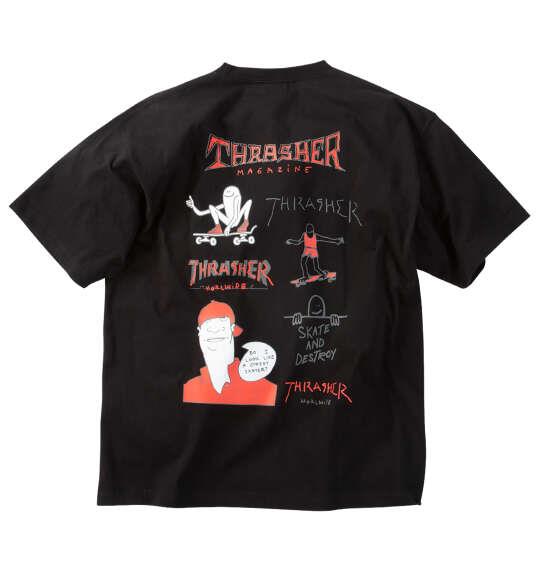 大きいサイズ メンズ THRASHER 半袖 Tシャツ ブラック 1278-6526-2 3L 4L 5L 6L 8L