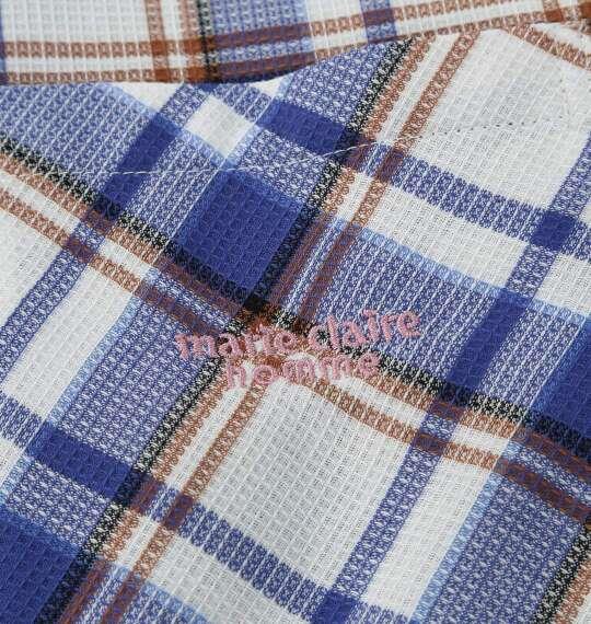 大きいサイズ メンズ marie claire homme さらテックワッフルチェック 半袖 パジャマ ブルー 1279-6200-2 3L 4L 5L 6L 8L