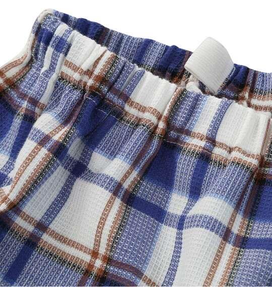大きいサイズ メンズ marie claire homme さらテックワッフルチェック 半袖 パジャマ ブルー 1279-6200-2 3L 4L 5L 6L 8L