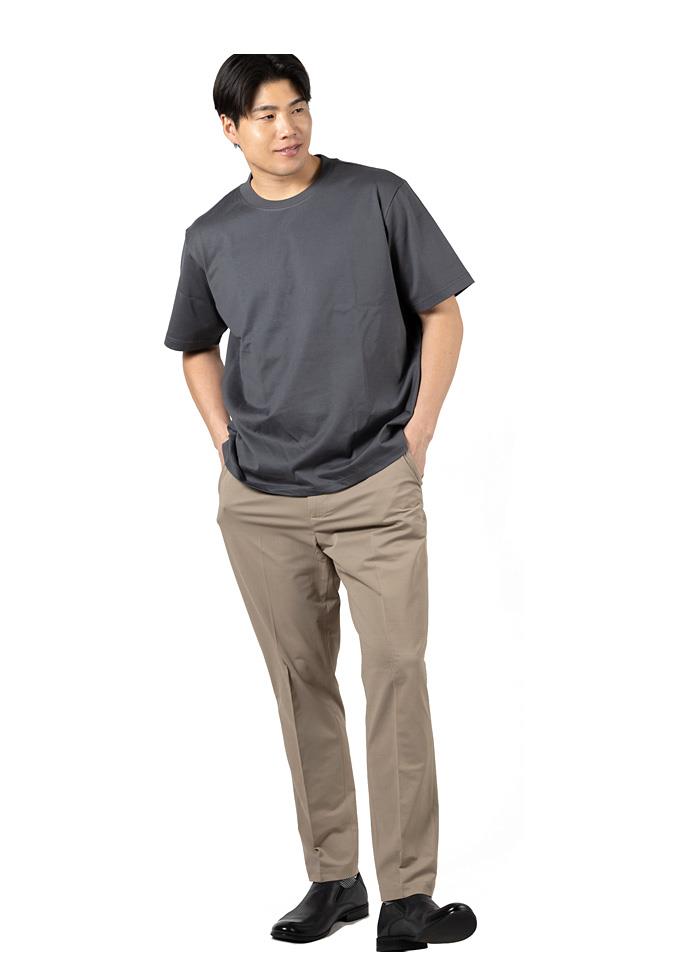 大きいサイズ メンズ DREAM MASTER シルケット加工 スーピマ 半袖 Tシャツ 襟高設計 春夏新作 dm-t260209 【fre】