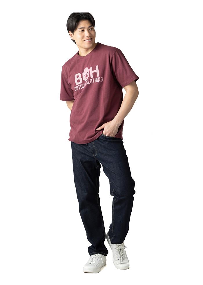 【ns623】大きいサイズ メンズ BH ビィエイチ デカロゴ 半袖 Tシャツ 春夏新作 bh-t260205 【fre】