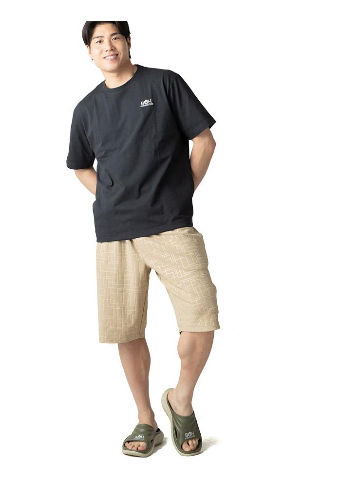 【ns623】大きいサイズ メンズ BH ビィエイチ ワンポイント ドローストリング 半袖 Tシャツ 春夏新作 bh-t260206 【fre】