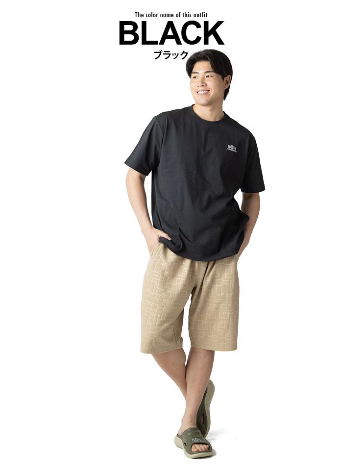 【ns623】大きいサイズ メンズ BH ビィエイチ ワンポイント ドローストリング 半袖 Tシャツ 春夏新作 bh-t260206 【fre】