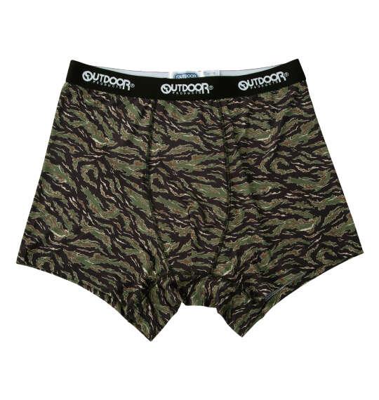 大きいサイズ メンズ OUTDOOR PRODUCTS ポリエステルベア天タイガーカモ柄 ボクサーパンツ ブラック×カーキ 1249-6222-1 3L 4L 5L 6L 7L 8L