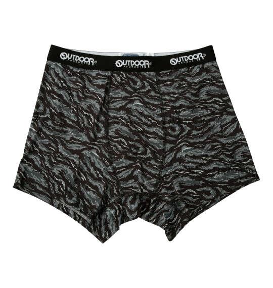 大きいサイズ メンズ OUTDOOR PRODUCTS ポリエステルベア天タイガーカモ柄 ボクサーパンツ ブラック×チャコール 1249-6222-2 3L 4L 5L 6L 7L 8L
