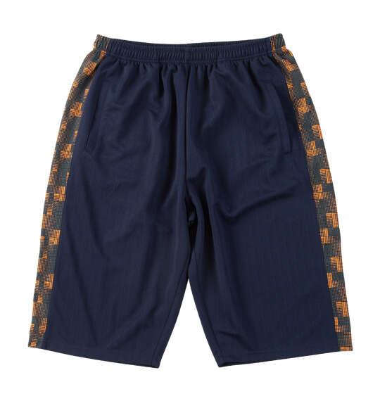 大きいサイズ メンズ Mc.S.P ハーフトーンドット切替 ジャージ 六分丈 パンツ ネイビー×オレンジ 1254-5361-1 3L 4L 5L 6L 8L