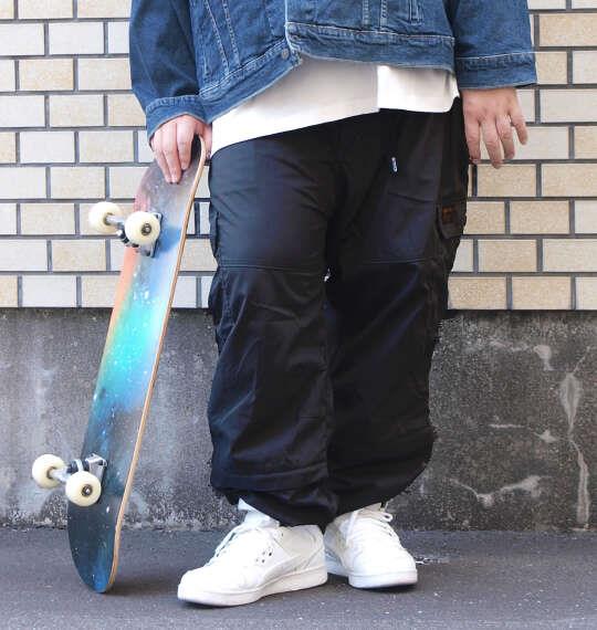 大きいサイズ メンズ OUTDOOR PRODUCTS TCウェザー2WAY イージー カーゴ パンツ ブラック 1254-5370-2 3L 4L 5L 6L 7L 8L