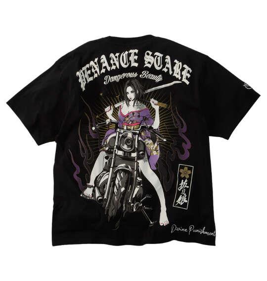 大きいサイズ メンズ 絡繰魂抜刀娘 凛RIDE 半袖 Tシャツ ブラック 1258-6276-1 3L 4L 5L 6L 8L