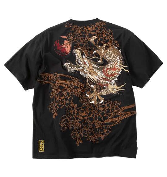 大きいサイズ メンズ 絡繰魂 龍神降臨 半袖 Tシャツ ブラック 1258-6285-1 3L 4L 5L 6L 8L