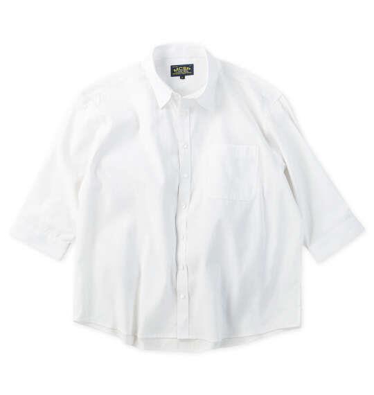 大きいサイズ メンズ Mc.S.P TC麻スラブ 七分袖 レギュラーカラー シャツ ホワイト 1277-6220-1 3L 4L 5L 6L 8L