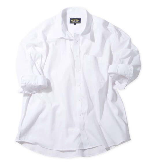 大きいサイズ メンズ Mc.S.P TC麻スラブ 七分袖 レギュラーカラー シャツ ホワイト 1277-6220-1 3L 4L 5L 6L 8L