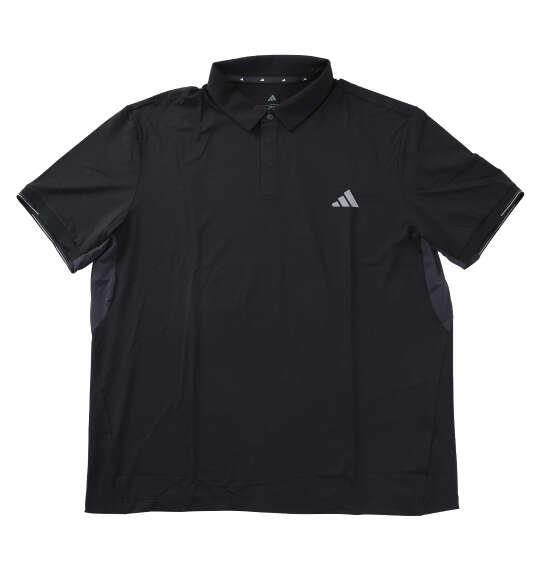 大きいサイズ メンズ adidas golf 接触冷感ユニバーサルベンチレーション 半袖 シャツ ブラック 1278-6210-2 4XL 5XL