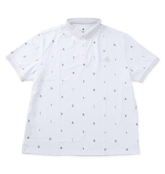 大きいサイズ メンズ adidas golf CLIMACOOLモノグラム 半袖 ポロシャツ ホワイト 1278-6211-1 4XL 5XL