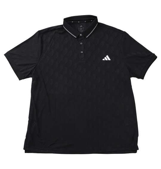大きいサイズ メンズ adidas golf CLIMACOOLシーズナルジャガード 半袖 シャツ ブラック 1278-6212-2 4XL 5XL