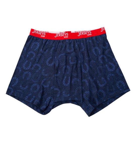 大きいサイズ メンズ EDWIN JERSYSストレッチフライスプリントニット ボクサーパンツ ネイビー 1249-6201-1 3L 4L 5L 6L 8L