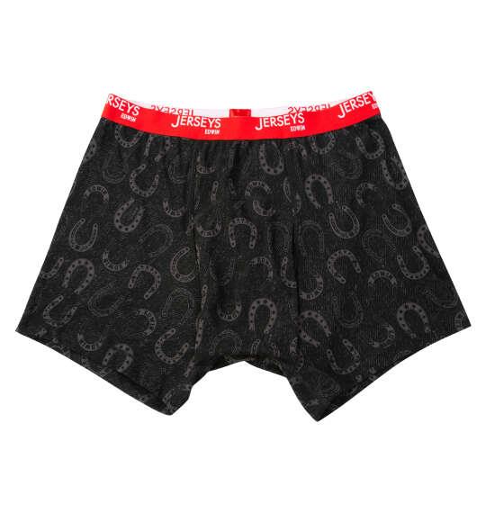 大きいサイズ メンズ EDWIN JERSYSストレッチフライスプリントニット ボクサーパンツ ブラック 1249-6201-2 3L 4L 5L 6L 8L