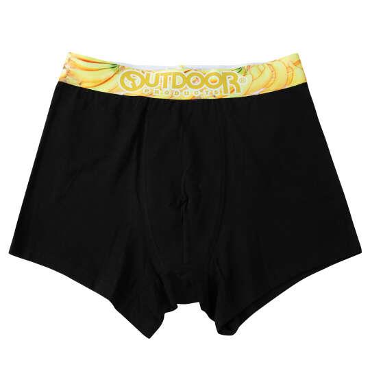 大きいサイズ メンズ OUTDOOR PRODUCTS 綿ベア天転写ゴムブラック ボクサーパンツ ブラック×バナナ 1249-6220-2 3L 4L 5L 6L 7L 8L