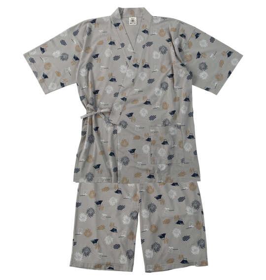 大きいサイズ メンズ 黒柴印和んこ堂 ジャガードメッシュ総柄 甚平 グレー 1258-6223-1 3L 4L 5L 6L 8L