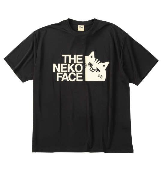 大きいサイズ メンズ 豊天 THE NEKO FACE DRYハニカムメッシュ 半袖 Tシャツ ブラック 1258-6254-1 3L 4L 5L 6L 7L 8L