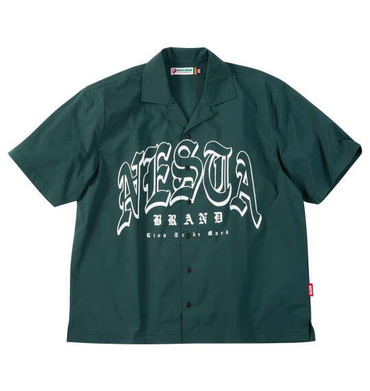 大きいサイズ メンズ NESTA BRAND オープンカラー 半袖 シャツ グリーン 1277-6230-1 3L 4L 5L 6L 8L