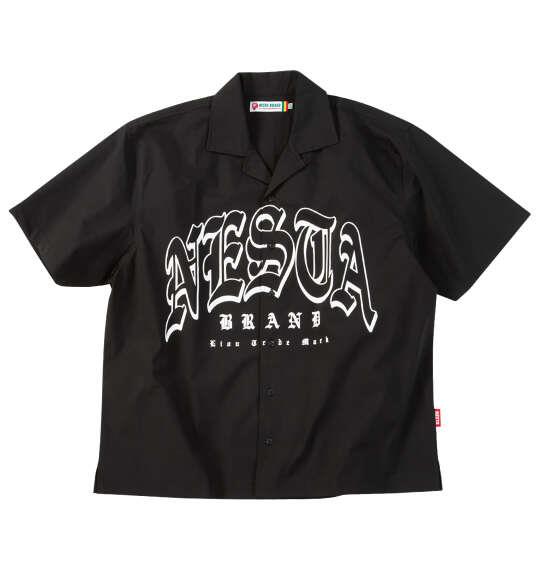 大きいサイズ メンズ NESTA BRAND オープンカラー 半袖 シャツ ブラック 1277-6230-2 3L 4L 5L 6L 8L