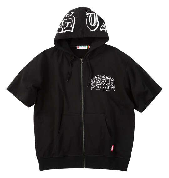 大きいサイズ メンズ NESTA BRAND 半袖 フルジップ パーカー ブラック 1278-6281-2 3L 4L 5L 6L 8L