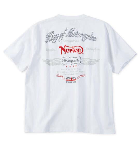 大きいサイズ メンズ Norton 天竺 半袖 Tシャツ ホワイト 1278-6290-1 3L 4L 5L 6L