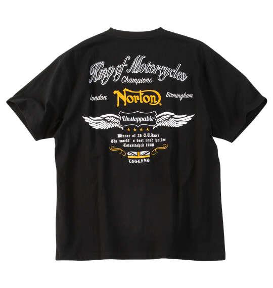 大きいサイズ メンズ Norton 天竺 半袖 Tシャツ ブラック 1278-6290-2 3L 4L 5L 6L