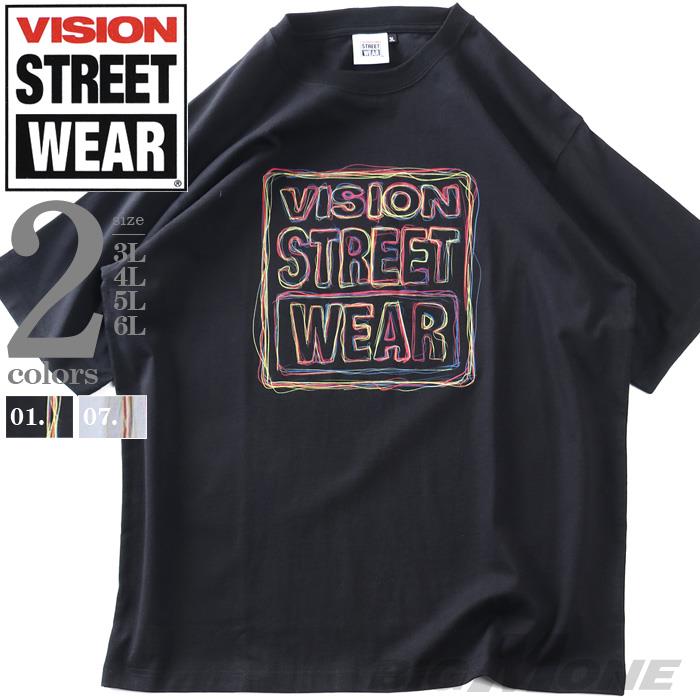 大きいサイズ メンズ VISION STREET WEAR ネオンロゴ 半袖 Tシャツ 春夏新作 6505702