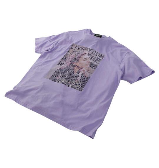 大きいサイズ メンズ RIMASTER VISION 天竺トリックアート 半袖 Tシャツ ラベンダー 1268-6215-1 3L 4L 5L 6L 8L