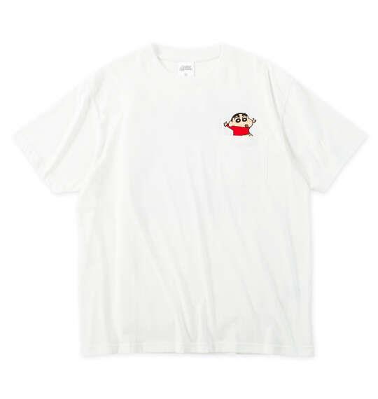 大きいサイズ メンズ クレヨンしんちゃん 天竺ポケット付 半袖 Tシャツ ホワイト 1278-6550-1 3L 4L 5L 6L 8L