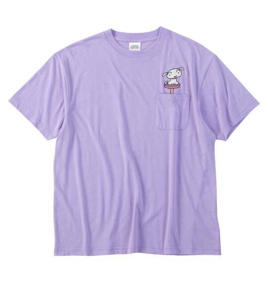 大きいサイズ メンズ クレヨンしんちゃん 天竺ポケット付 半袖 Tシャツ ラベンダー 1278-6551-1 3L 4L 5L 6L 8L
