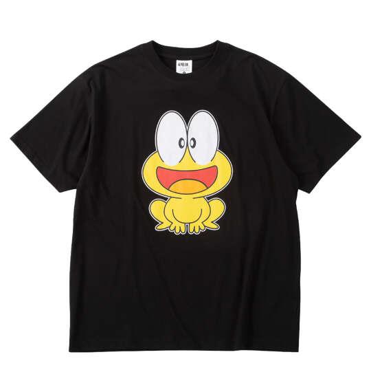 大きいサイズ メンズ ど根性ガエル 天竺 半袖 Tシャツ ブラック 1278-6555-2 3L 4L 5L 6L 8L