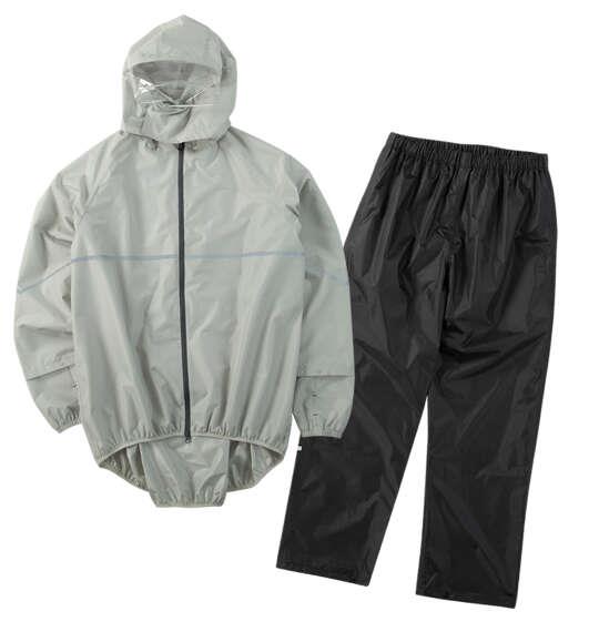 大きいサイズ メンズ THE ROOTS リュックイン レインスーツ DX ライトグレー×ブラック 1276-6200-1 3L 4L 5L 6L 7L 8L