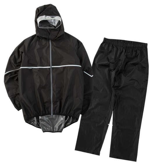 大きいサイズ メンズ THE ROOTS リュックイン レインスーツ DX ブラック×ブラック 1276-6200-2 3L 4L 5L 6L 7L 8L