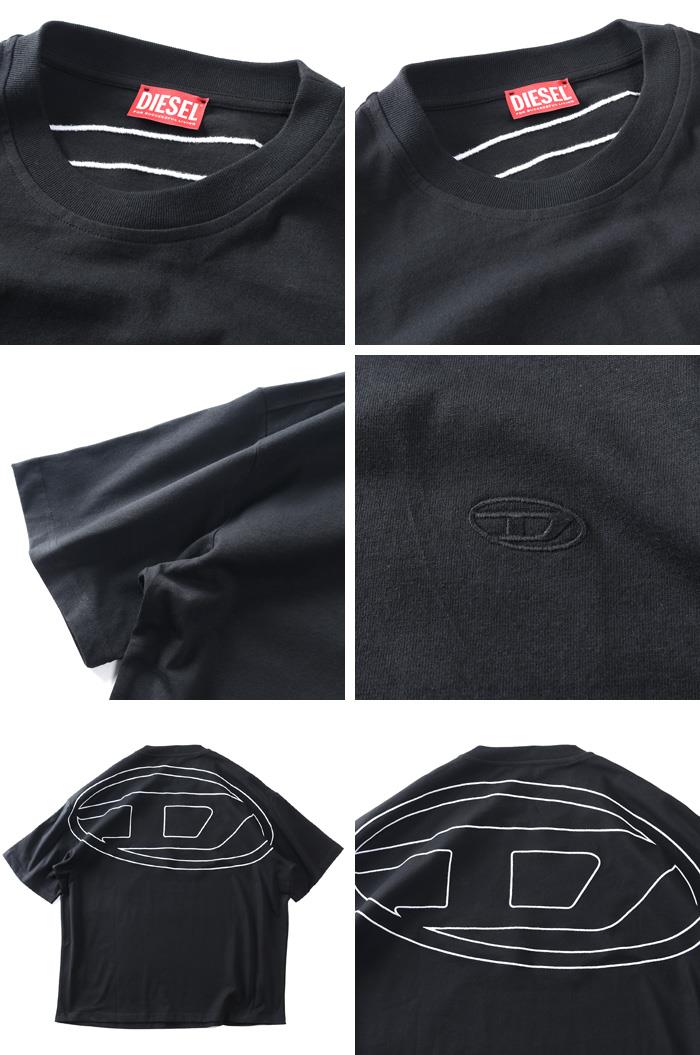 大きいサイズ メンズ DIESEL ディーゼル ロゴ刺繍 半袖 Tシャツ T-BOGGY-MEGOVAL-D 直輸入品 a11302-0hgam