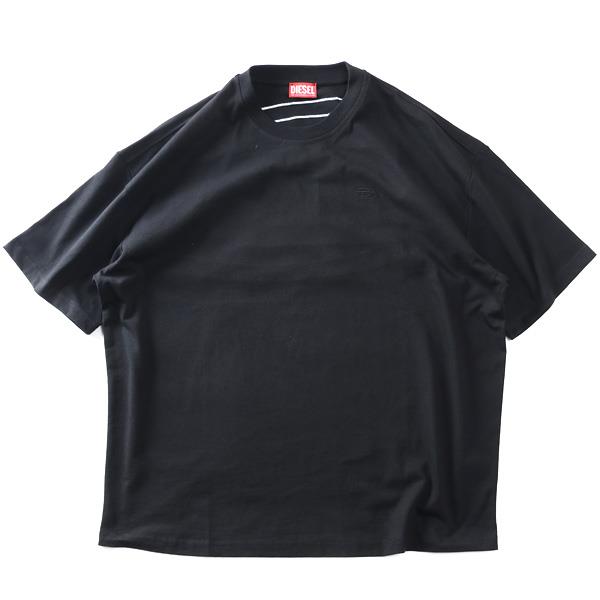 大きいサイズ メンズ DIESEL ディーゼル ロゴ刺繍 半袖 Tシャツ T-BOGGY-MEGOVAL-D 直輸入品 a11302-0hgam