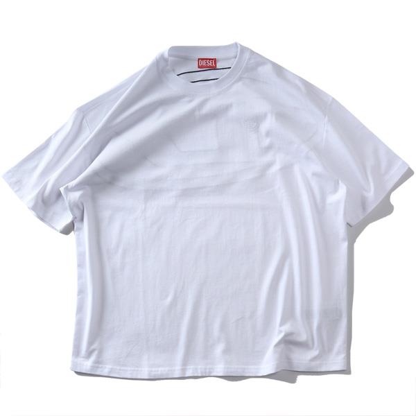 大きいサイズ メンズ DIESEL ディーゼル ロゴ刺繍 半袖 Tシャツ T-BOGGY-MEGOVAL-D 直輸入品 a11302-0hgam